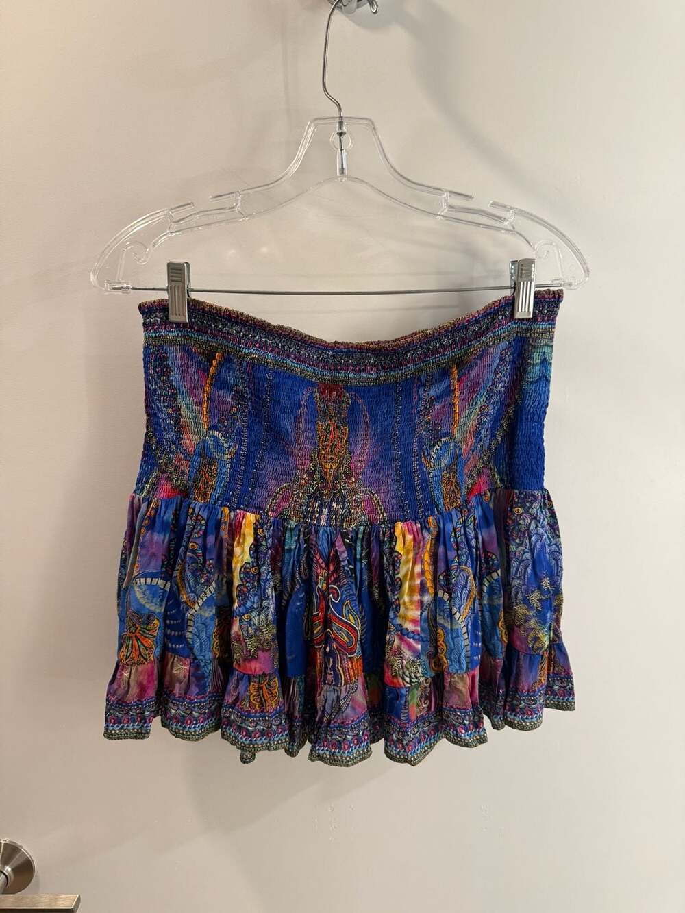 Camilla Silk Embellished Printed Smocked Skirt Tube Top - Picture 3 of 6